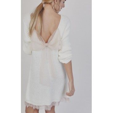 Vestido punto con lazo espalda
