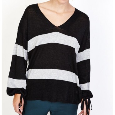 Jersey negro y plata brillante