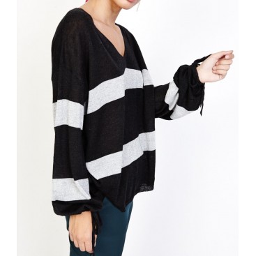 Jersey negro y plata brillante