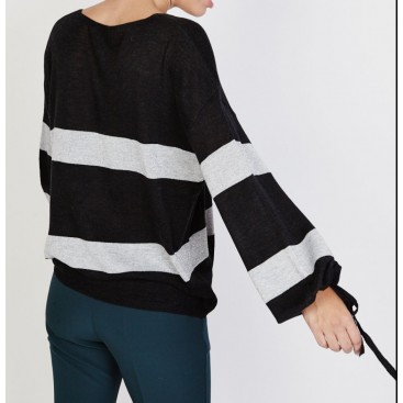 Jersey negro y plata brillante