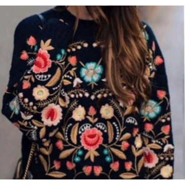 Jersey bordado flores