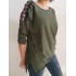 camiseta detalle hombro verde militar