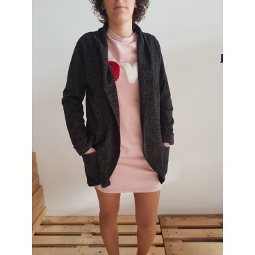 cardigan con bolsillos negro