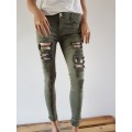 jeans verde roto