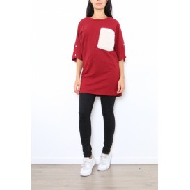 camiseta larga bolsillo pelo