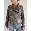 Chaqueta de flores gris