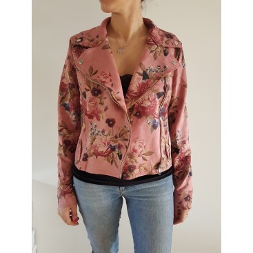 Chaqueta de flores rosa