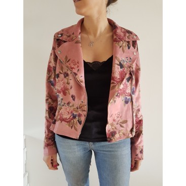 Chaqueta de flores rosa
