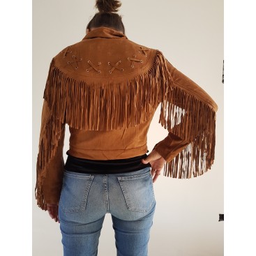 chaqueta antelina flecos