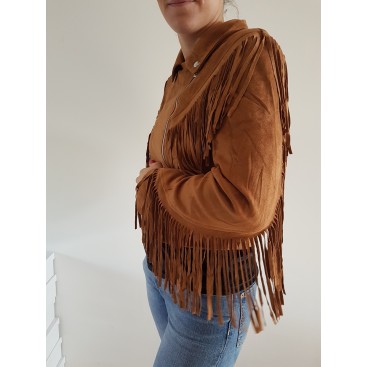 chaqueta antelina flecos