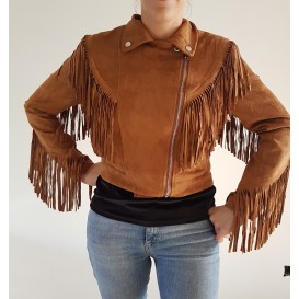 chaqueta antelina flecos