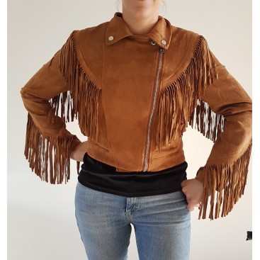 chaqueta antelina flecos